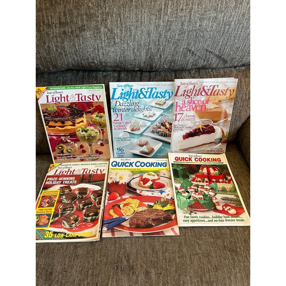 Vintage Light & Tasty & Quick Cooking Magazine Lot of 6 Taste of Home Spin-offs